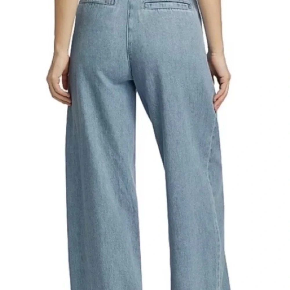 NWT Size 26. Rag & Bone Aurora Pleated Trousers, High Rise, Wide-Leg, Light Blue - Picture 2 of 5